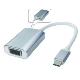 PremiumCord Převodník USB-C na VGA, hliníkové pouzdro, rozlišení FULL HD 1080p