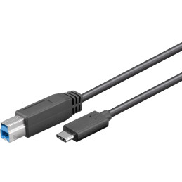 PremiumCord Kabel USB 3.2 konektor C/male - USB 3.0 konektor B/male, 1m