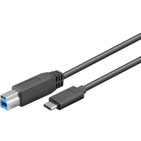 PremiumCord Kabel USB 3.2 konektor C/male - USB 3.0 konektor B/male, 1m