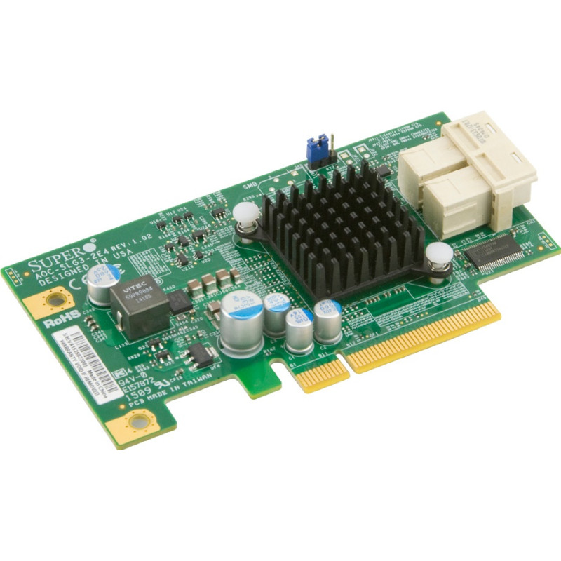 SUPERMICRO Supermicro add on card Low Profile 6.4Gb/s Dual-Port Gen 3 NVMe Internal Host Bus Adapter