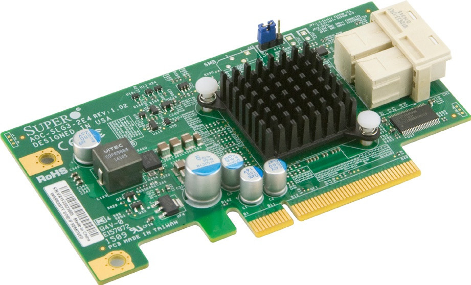 SUPERMICRO Supermicro add on card Low Profile 6.4Gb/s Dual-Port Gen 3 NVMe Internal Host Bus Adapter