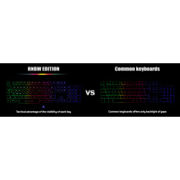 CONNECT IT BATTLE RNBW klávesnice pro hráče, ČERNO-ČERVENÁ