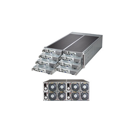 SUPERMICRO 4U FatTwin server 8x(2xLGA2011-3), iC602, 8x(16x DDR4 ER), 8x(2xSATA Fix 3,5" SATA), 4x 2000W, IPMI