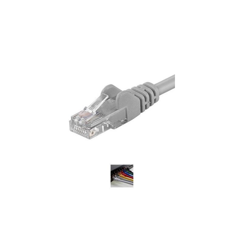 PremiumCord Patch kabel UTP RJ45-RJ45 level 5e 0.5m šedá