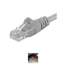 PremiumCord Patch kabel UTP RJ45-RJ45 level 5e 0.1m šedá