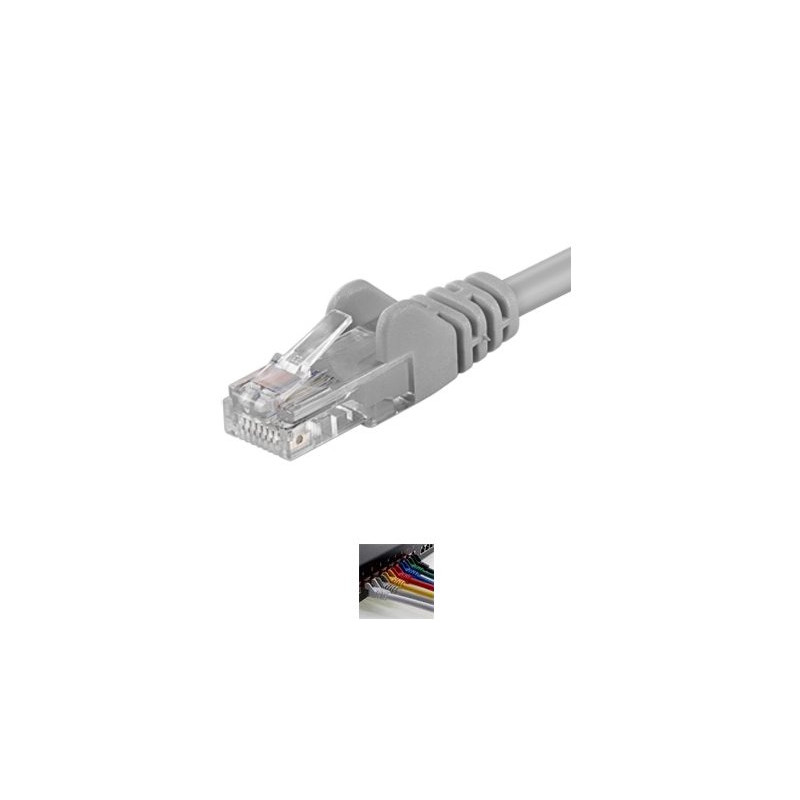 PremiumCord Patch kabel UTP RJ45-RJ45 level 5e 0.1m šedá