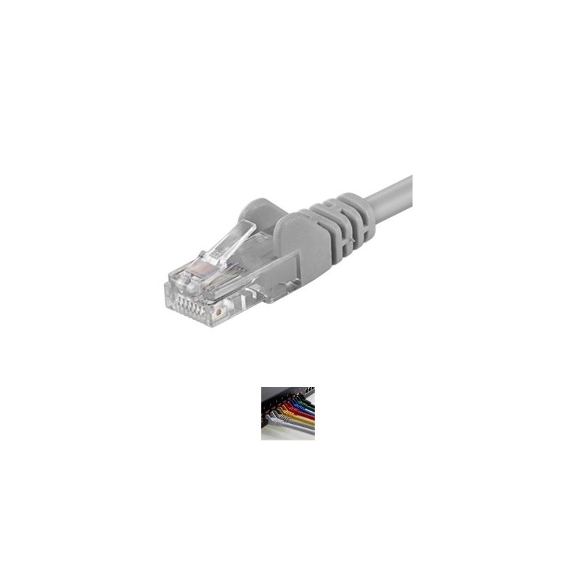 PremiumCord Patch kabel UTP RJ45-RJ45 CAT6 0.5m šedá