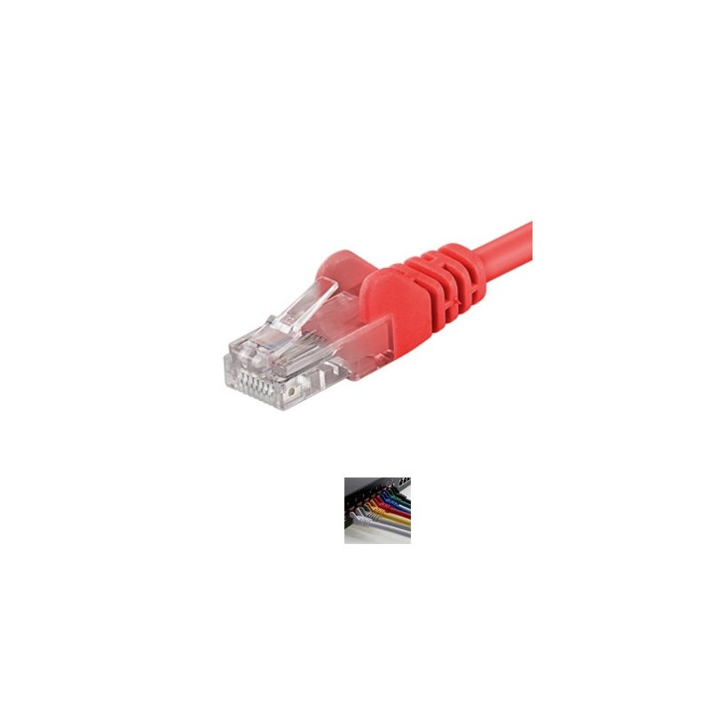 PremiumCord Patch kabel UTP RJ45-RJ45 level 5e 0.5m červená