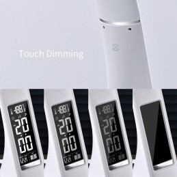 IMMAX LED stolní lampička Leather/ 6,5W/ 300lm/ 5V/1A/ 3 barvy světla/ flexibilní rameno/ možnost vypnutí LCD/ USB/ bílá