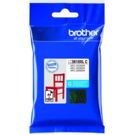 Brother LC-3619XLC, cartridge azure (1 500 str.)