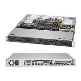 SUPERMICRO 1U server 1x LGA1151, iC236, 4x DDR4 ECC, 4x 3.5" HS SATA3, 350W, IPMI, 4x LAN