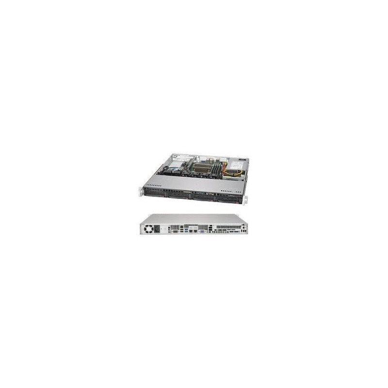 SUPERMICRO 1U server 1x LGA1151, iC236, 4x DDR4 ECC, 4x 3.5" HS SATA3, 350W, IPMI, 4x LAN