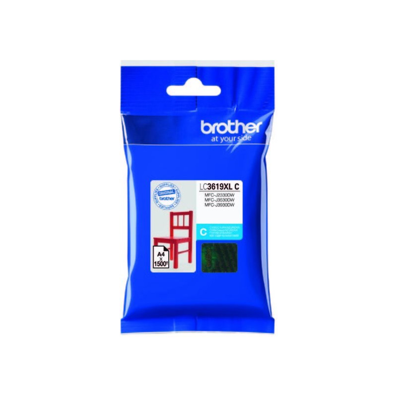 Brother LC-3619XLC, cartridge azure (1 500 str.)