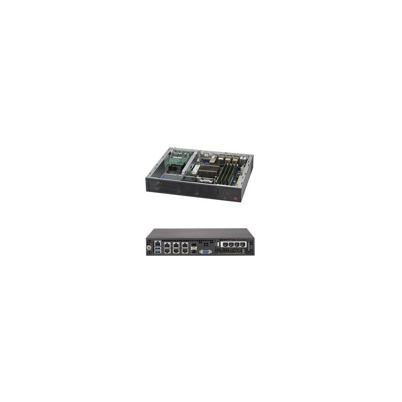 SUPERMICRO mini server 1x FCBGA1667 Xeon D-1518, 4x DDR4 ECC, 84W, M.2, 2x 10Gb SFP+, 6x 1Gb LAN, IPMI
