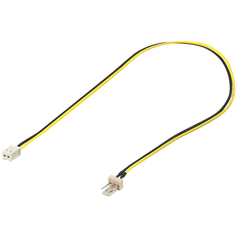 PremiumCord Kabel napájecí pro ventilátor z 2 pinového FAN na 3 pinový FAN konektor pro zastrčení do ventilátoru