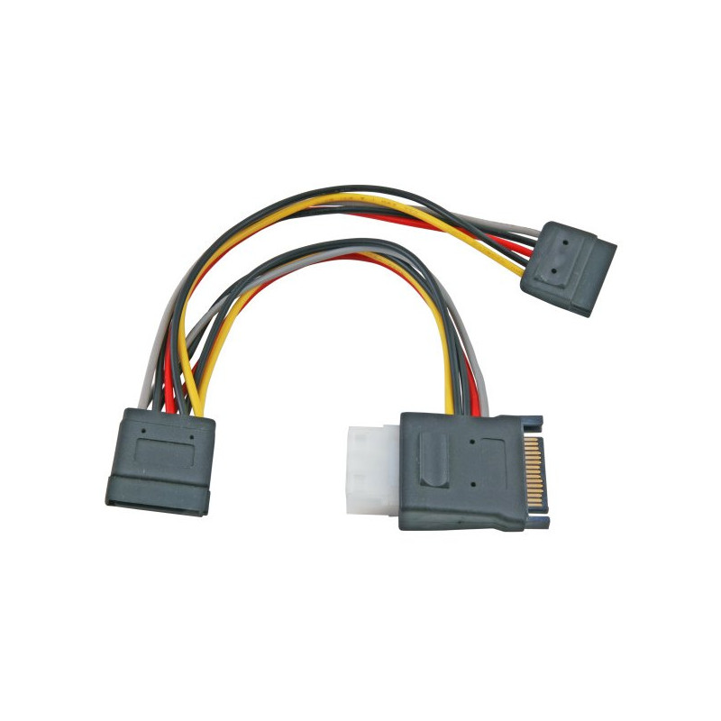 PremiumCord Napájecí Y kabel k HDD Serial ATA na 5,25" female + 2x SATA female 15cm