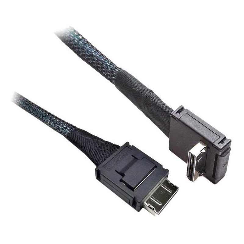 INTEL 530 mm long Oculink Cable with straight OCuLink SFF-8611 connector to right angle OCuLink SFF-8611 connector