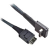 INTEL 530 mm long Oculink Cable with straight OCuLink SFF-8611 connector to right angle OCuLink SFF-8611 connector