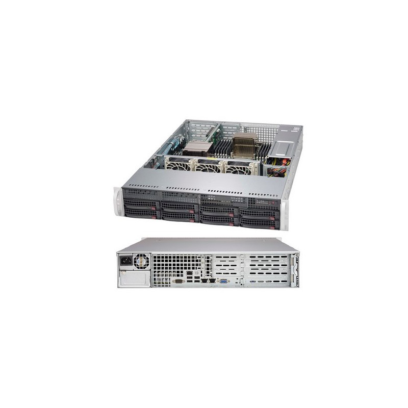 SUPERMICRO 2U chassis 8x 3,5" HS SAS/SATA, 600W (80PLUS Platinum), WIO