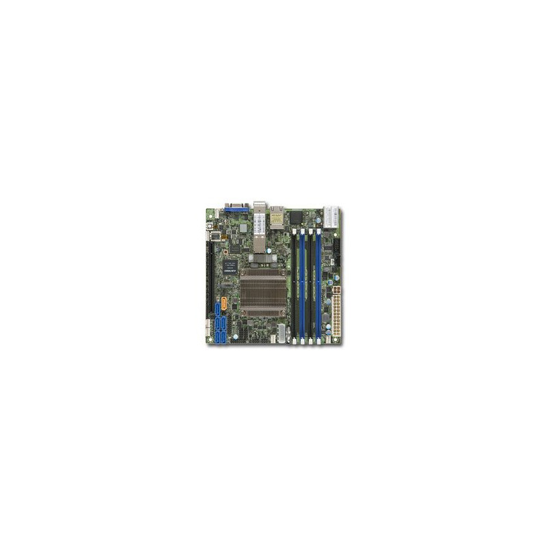 SUPERMICRO mini-ITX MB Xeon D-1587 (16-core), 4x DDR4 ECC DIMM,6xSATA1x PCI-E 3.0 x16, 2x10Gb SFP+, 2x 1Gb LAN,IPMI