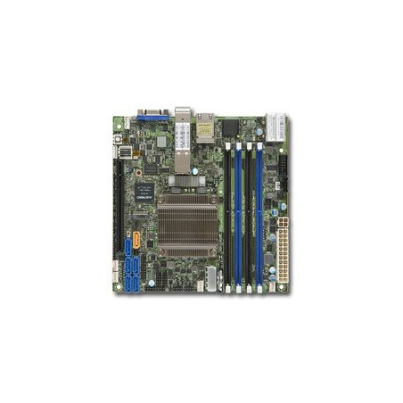 SUPERMICRO mini-ITX MB Xeon D-1587 (16-core), 4x DDR4 ECC DIMM,6xSATA1x PCI-E 3.0 x16, 2x10Gb SFP+, 2x 1Gb LAN,IPMI