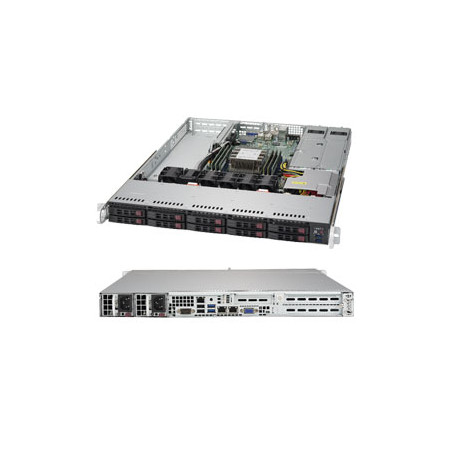 SUPERMICRO 1U server 1x LGA3647, C622, 6x DDR4 ECC, 10x 2.5" HS SAS/SATA, 2x 500W (80+ Platinum), 2x10Gb, IPMI