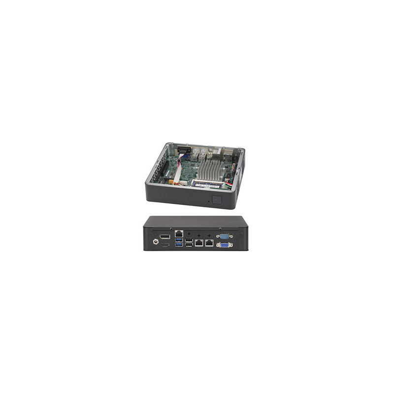 SUPERMICRO mini server 1x Atom E3940, 1x DDR3 ECC, 60W PSU, 1x 2,5" + 1x SATA DOM, M.2, 2x 1Gb LAN
