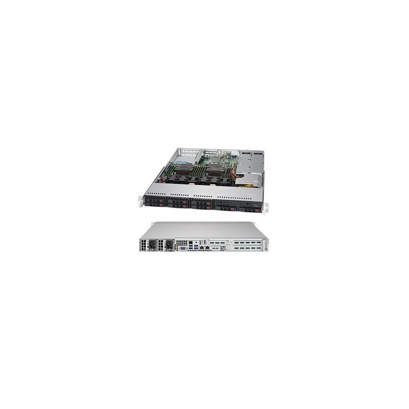 SUPERMICRO 1U server 2x LGA3647, iC621, 12x DDR4 ECC R, 8x SATA3 HS (2,5"), M.2, 600W, 2x1GbE, IPMI, WIO