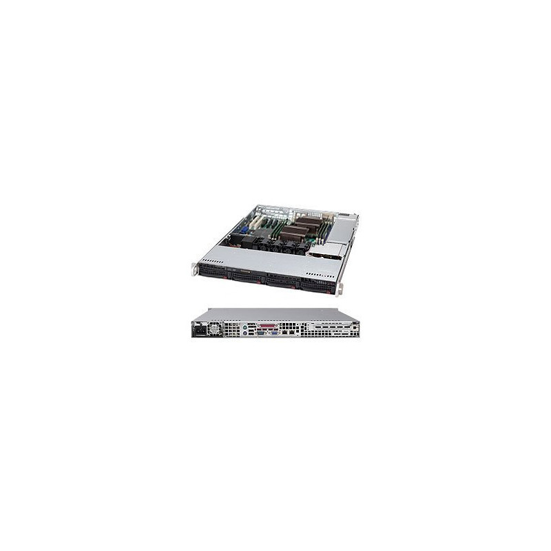 SUPERMICRO 1U chassis 4x 3,5" HS SAS3/SATA, 600W (80PLUS Platinum)