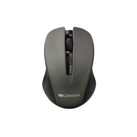 CANYON myš optická bezdrátová CMSW1, nastavitelné rozlišení 800/1000/1200 dpi, 4 tl, USB nano reciever, šedá