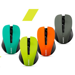 CANYON myš optická bezdrátová CMSW1, nastavitelné rozlišení 800/1000/1200 dpi, 4 tl, USB nano reciever, šedá