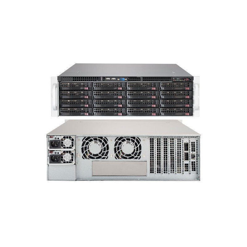 SUPERMICRO 3U JBOD chassis 16x 3,5" HS SAS/SATA (dual expander + 4xSFF 8644 + IPMI), 2x1000W (80PLUS Platinum)