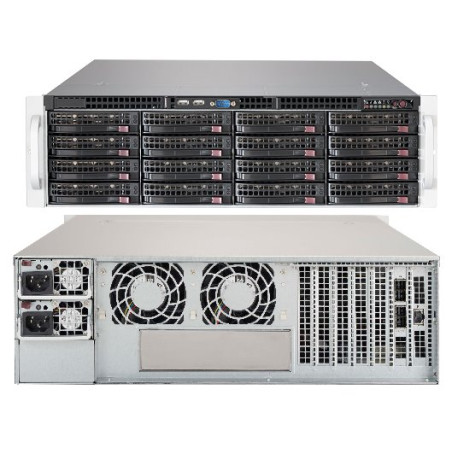 SUPERMICRO 3U JBOD chassis 16x 3,5" HS SAS/SATA (dual expander + 4xSFF 8644 + IPMI), 2x1000W (80PLUS Platinum)