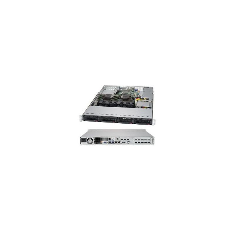 SUPERMICRO 1U server 2x LGA3647, iC621, 12x DDR4 ECC R, 4x SATA3 HS (3,5"), M.2, 600W, 2x1GbE, IPMI, WIO