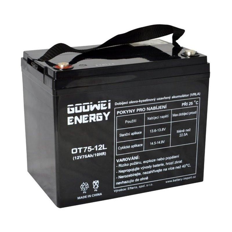 GOOWEI ENERGY Pb záložní akumulátor VRLA GEL 12V/75Ah (OTL75-12)