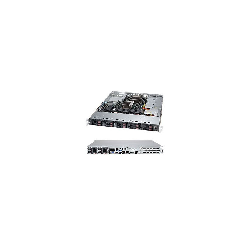 SUPERMICRO 1U server 2x LGA3647, iC622, 12x DDR4 ECC R, 10x 2,5 HS(8xSATA+2xSATA/NVMe), M.2, 2x750W, 2x10GbE, IPMI, WIO