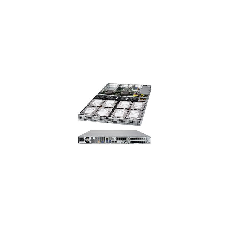 SUPERMICRO 1U server 2x LGA3647, iC621, 12x DDR4 ECC R, 8x 3,5 + 2x 2,5 SATA, M.2, 600W, 2x1GbE, IPMI, WIO
