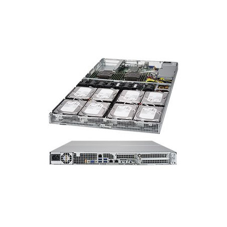 SUPERMICRO 1U server 2x LGA3647, iC621, 12x DDR4 ECC R, 8x 3,5 + 2x 2,5 SATA, M.2, 600W, 2x1GbE, IPMI, WIO