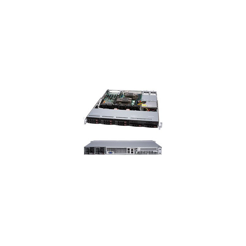 SUPERMICRO 1U server 2x LGA3647, iC621, 8x DDR4 ECC R, 8x SATA3 HS (2,5"), M.2, 600W, 2x1GbE, IPMI