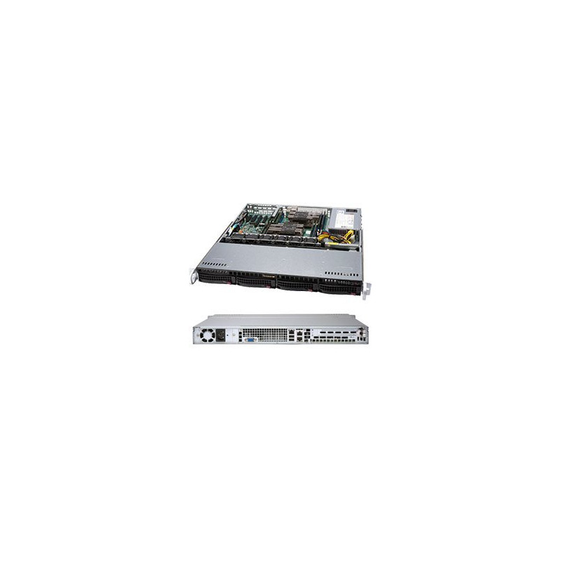 SUPERMICRO 1U server 2x LGA3647, iC621, 8x DDR4 ECC R, 4x SATA3 HS (3,5"), M.2, 500W, 2x1GbE, IPMI
