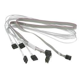 Supermicro Internal Right Angle MiniSAS SFF-8087 to 4 SATA 70/70/75/75cm with Sideband 75cm Cable (CBL-SAST-0659)