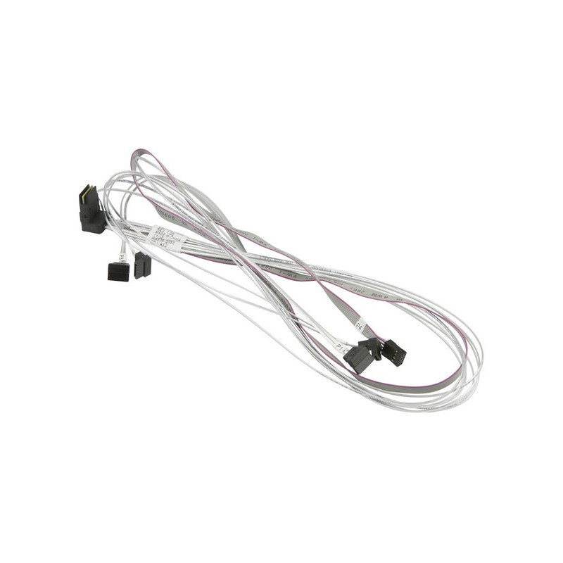 Supermicro Internal Right Angle MiniSAS SFF-8087 to 4 SATA 75/75/90/90cm with Sideband 90cm Cable (CBL-SAST-0644)