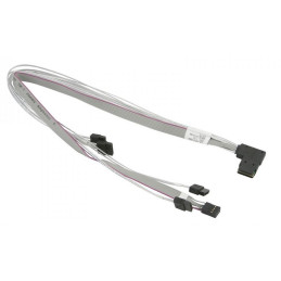 Supermicro Internal Right Angle MiniSAS SFF-8087 to 4 SATA 52/42/41/51cm with Sideband 52cm Cable (CBL-SAST-0654)