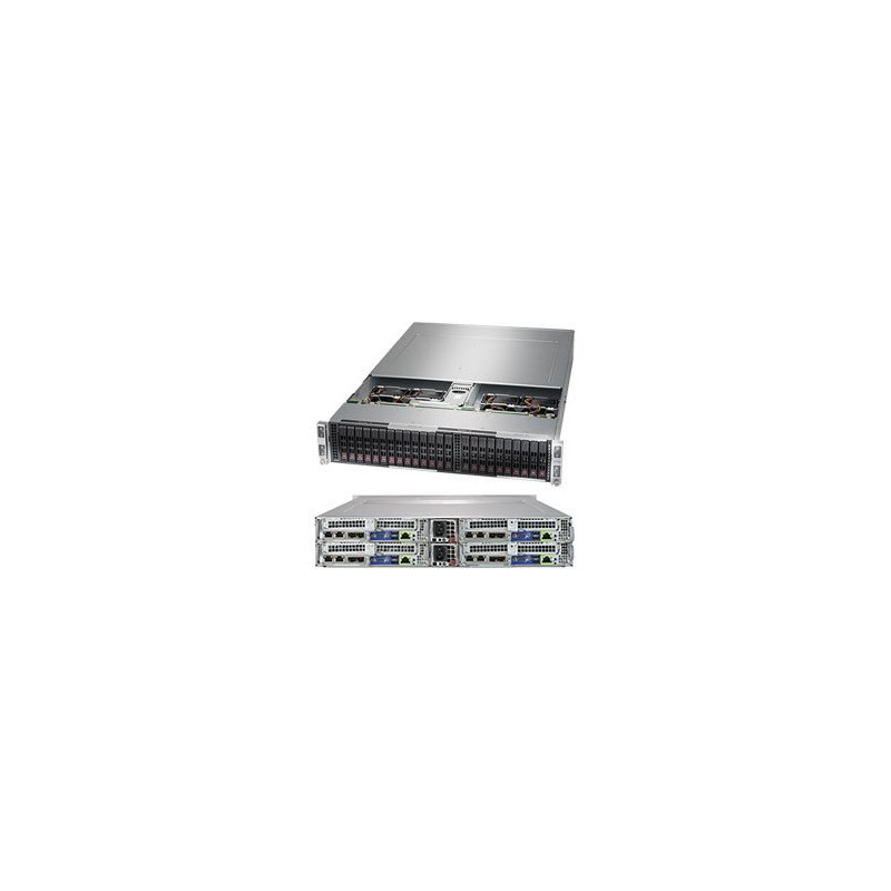 SUPERMICRO 2U TWIN2 server 4x(2x LGA3647),iC621, 24x DDR4 ECC R, 6x SATA 2,5", SIOM),2x 2200W, IPMI