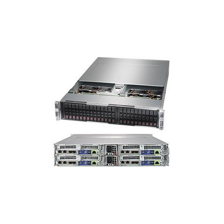 SUPERMICRO 2U TWIN2 server 4x(2x LGA3647),iC621, 24x DDR4 ECC R, 6x SATA 2,5", SIOM),2x 2200W, IPMI