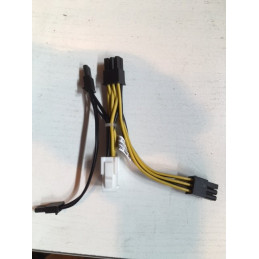 SUPERMICRO CPU 8 pin female(White) to GPU 6/6+2 pin male(Black) power adapter, 5cm, 16/ 20AWG