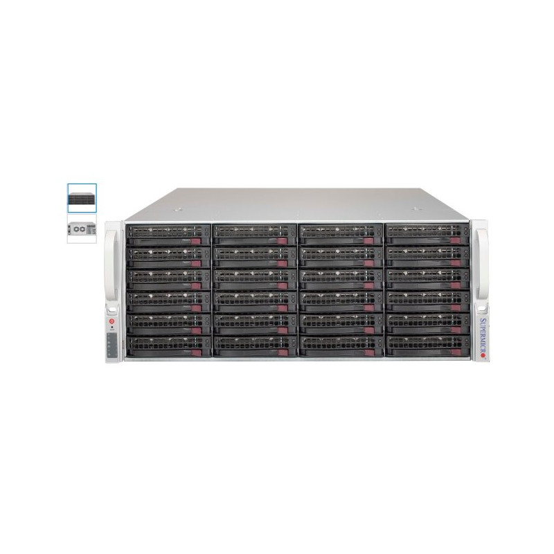 SUPERMICRO 4U chassis 24x 3,5" HS SAS/SATA (singel expanSAS3/12Gb - 8643)+2x2,5" volitelný ,2x1200W (80PLUS Titanium)