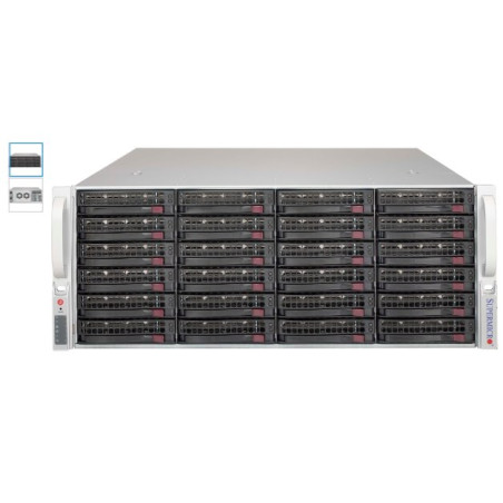 SUPERMICRO 4U chassis 24x 3,5" HS SAS/SATA (singel expanSAS3/12Gb - 8643)+2x2,5" volitelný ,2x1200W (80PLUS Titanium)