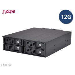 Jou Jye Backplane SATA3/SAS3 4x 2,5"HDD do 5,25" RoHS, 2x fan, 1x minisasHD (SFF-8643), SATA power