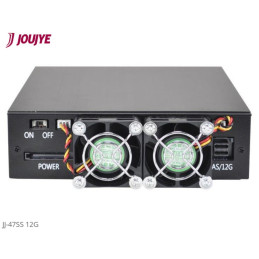 Jou Jye Backplane SATA3/SAS3 4x 2,5"HDD do 5,25" RoHS, 2x fan, 1x minisasHD (SFF-8643), SATA power